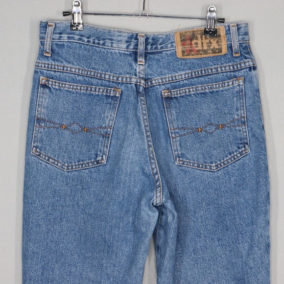 DFX Jeans Womens Size 10 Denim Blue Geometric Foral Tapered Y2K Vintage - Picture 7 of 8